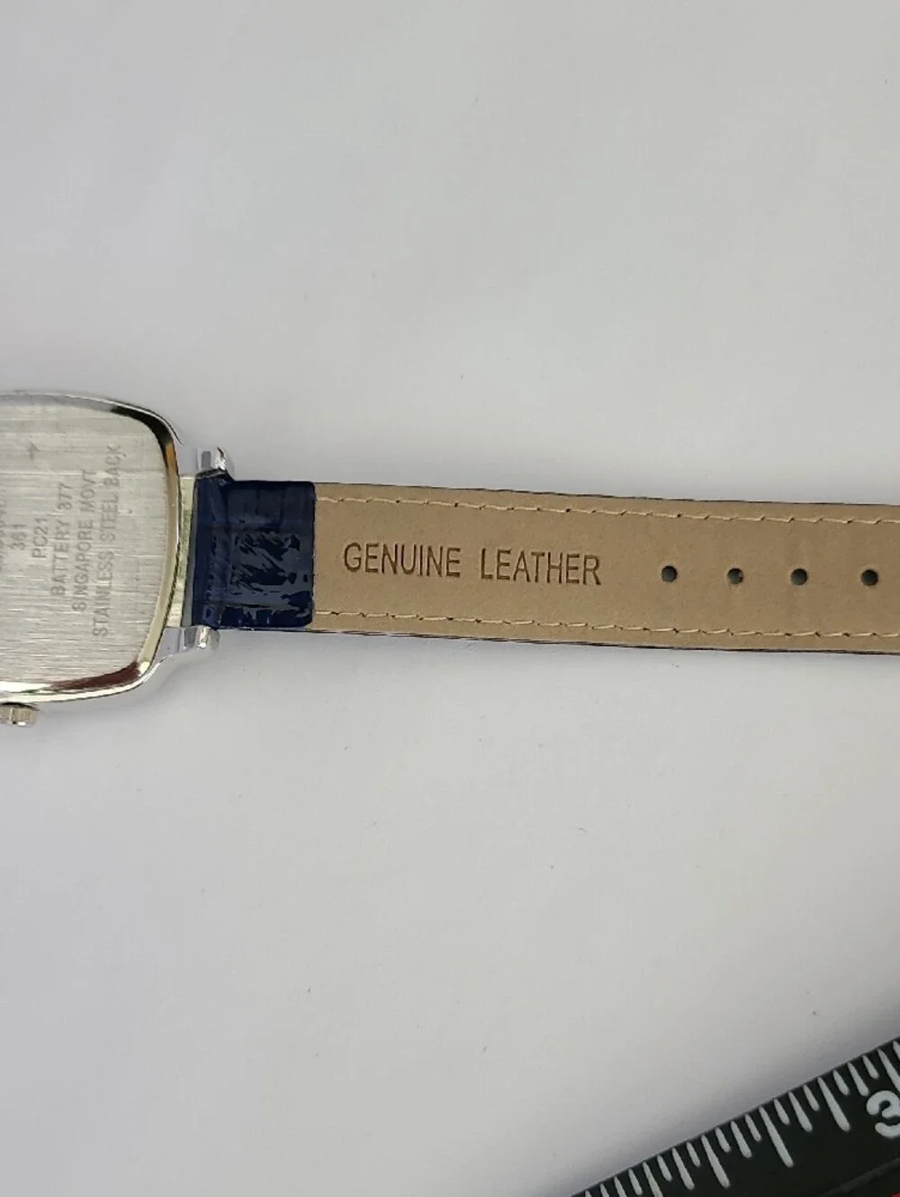 Embassy Women's Blue Crystal Accent Leather Strap Watch